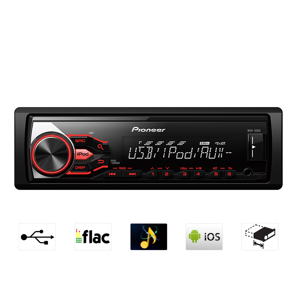 картинка Автомагнитола PIONEER MVH-180UI купить в магазине CAROBASS