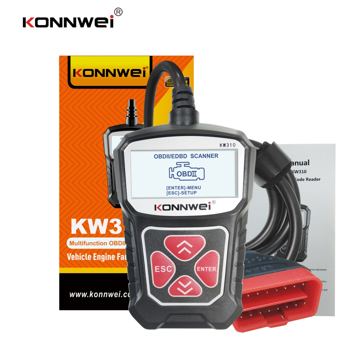 картинка Диагностический сканер KONNWEI KW310 OBD2 купить в магазине CAROBASS