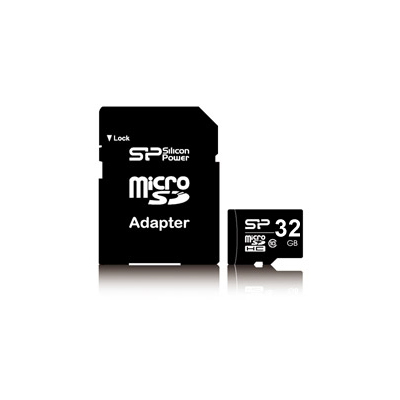 картинка Карта памяти MicroSDHC 32Gb SILICON POWER C10 (с адаптером) MicroSDНС 32Gb/10 купить в магазине CAROBASS