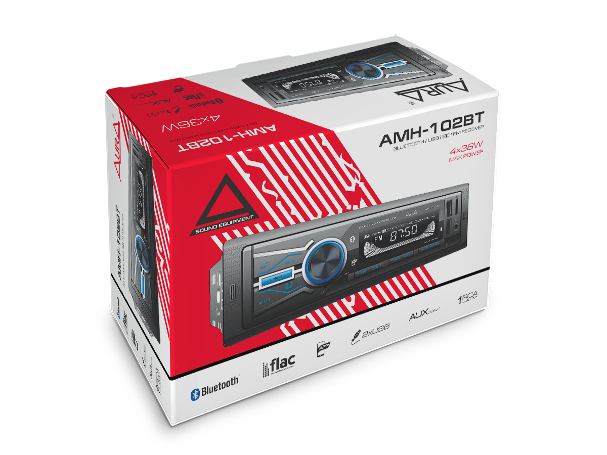 картинка Автомагнитола AURA AMH-102BT купить в магазине CAROBASS