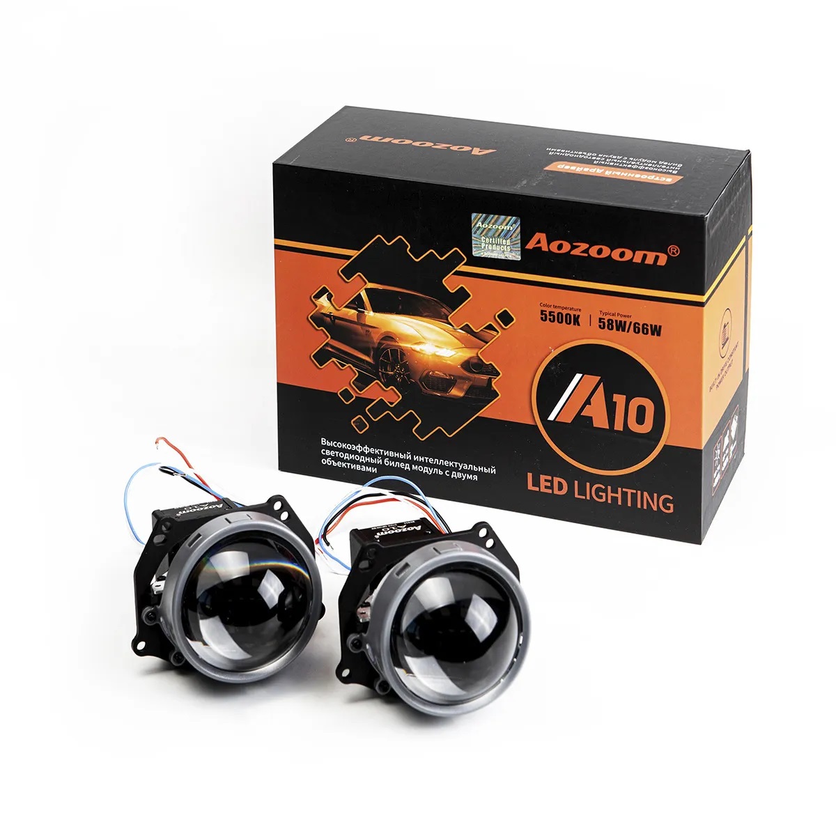 картинка Линзы LED дальний/ближний AOZOOM A10 Unicorn купить в магазине CAROBASS