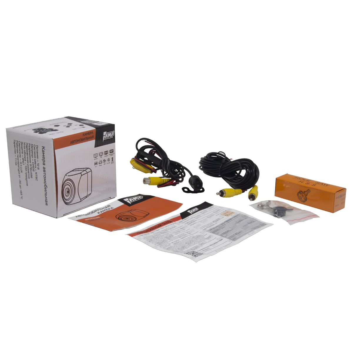 картинка Камера универсальная AMP HD-08S (отключаемая разметка, реверс изображения) купить в магазине CAROBASS