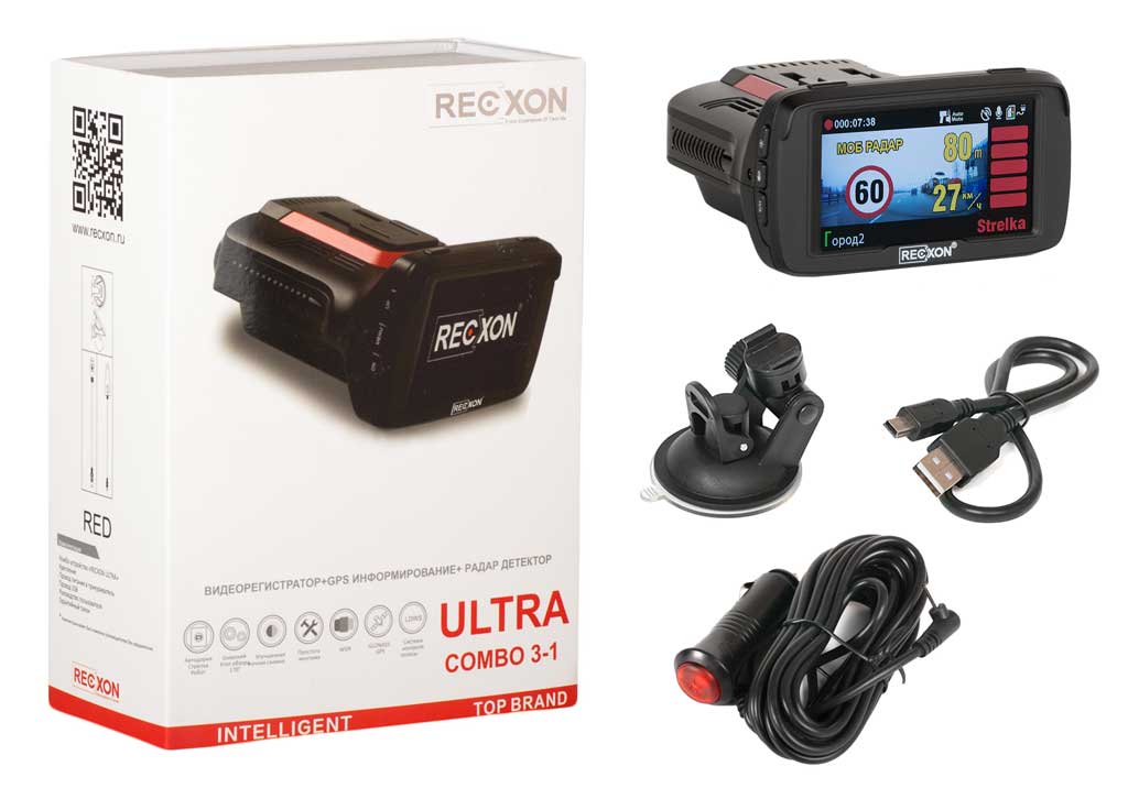 картинка Комбо-устройство RECXON ULTRA RED GPS/GLONASS купить в магазине CAROBASS