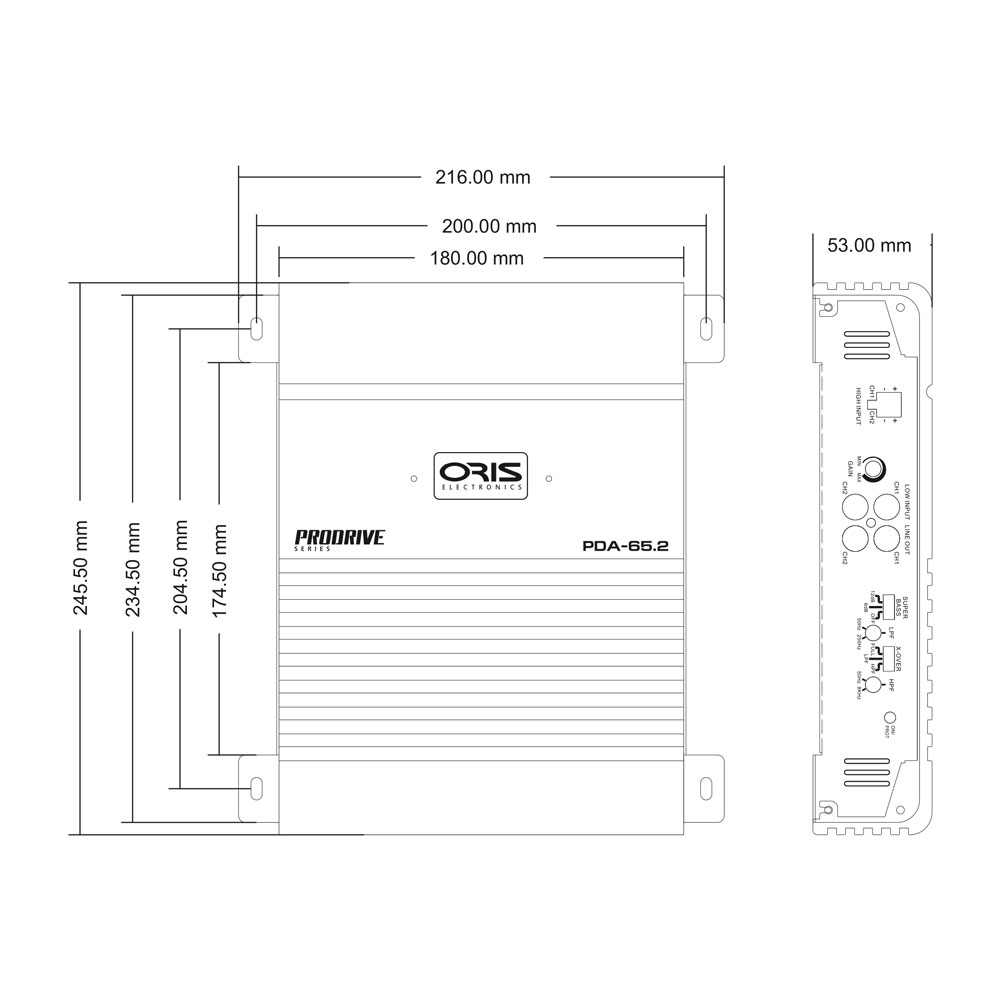 картинка Усилитель 2-х канальный ORIS PDA-65.2 купить в магазине CAROBASS