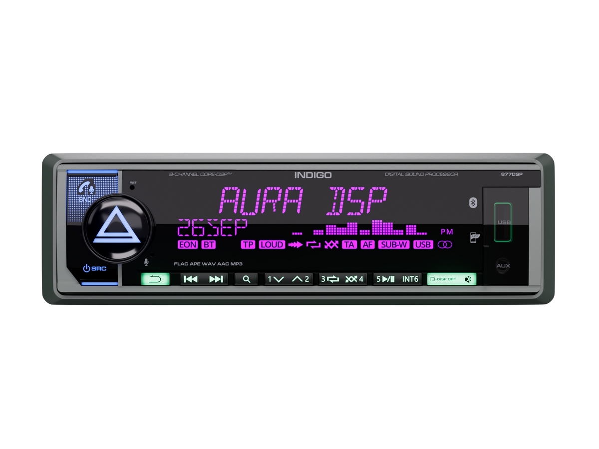 картинка Автомагнитола AURA INDIGO-877DSP купить в магазине CAROBASS