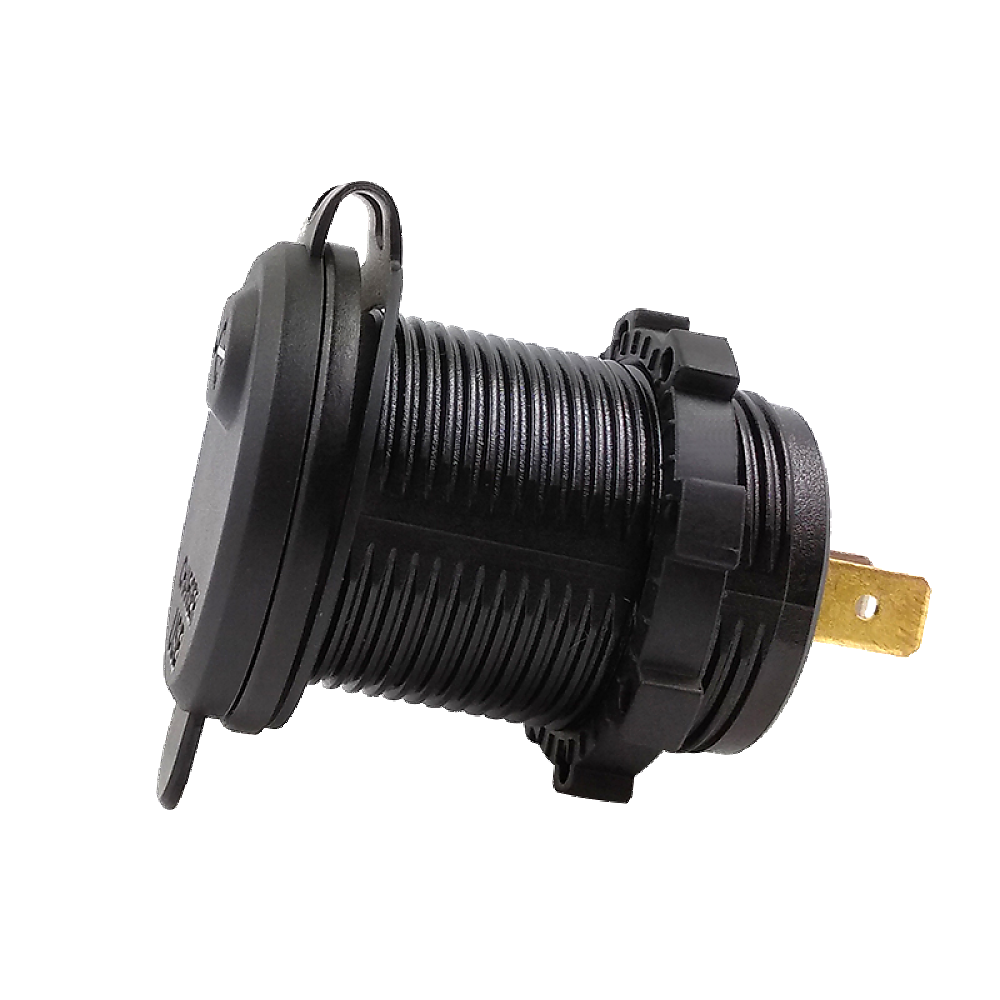 картинка Розетка врезная USB QC 3.0 c кнопкой выключения KICX KVC-QС3.0-1R купить в магазине CAROBASS