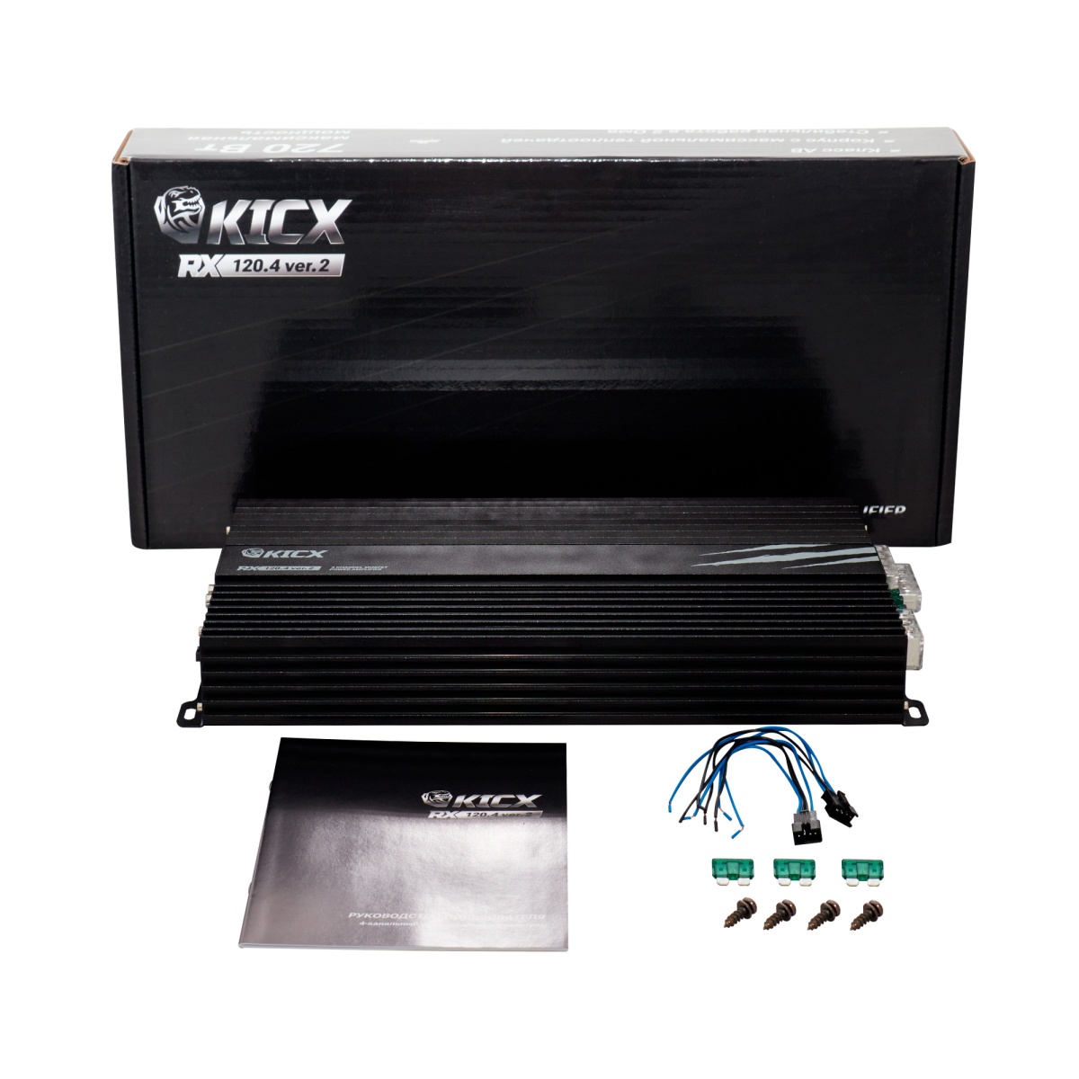 картинка Усилитель 4-х канальный KICX RX 120.4 ver.2 купить в магазине CAROBASS