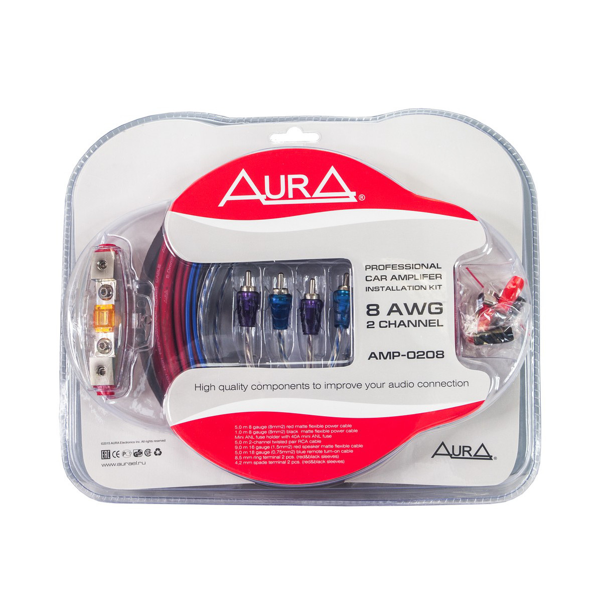 картинка Набор установочный AURA AMP-0208 купить в магазине CAROBASS
