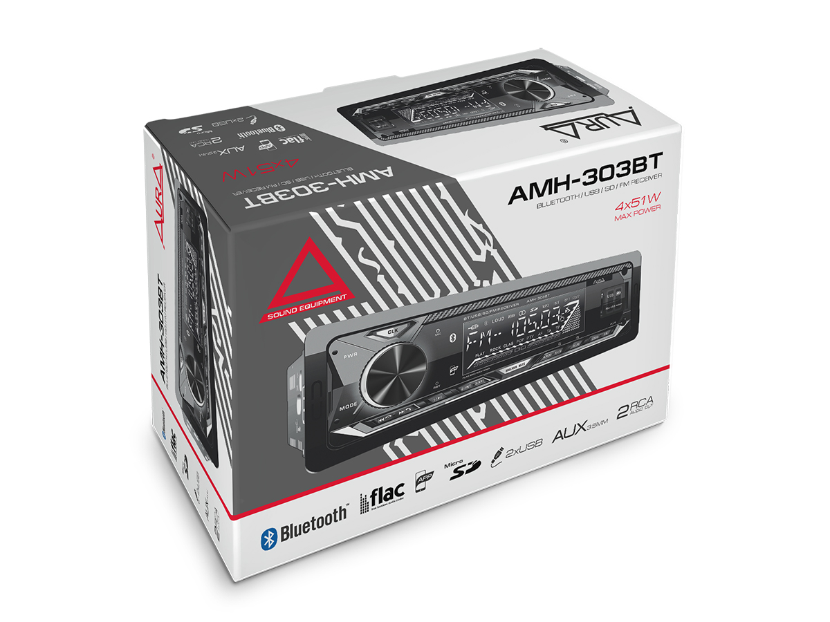 картинка Автомагнитола AURA FIREBALL-303BT купить в магазине CAROBASS