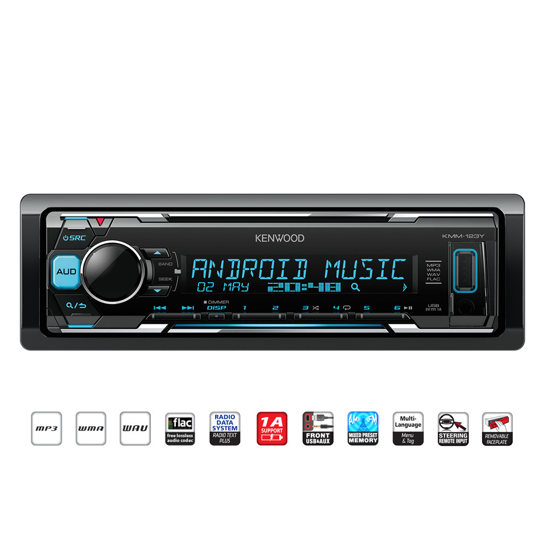 картинка Автомагнитола KENWOOD KMM-123Y купить в магазине CAROBASS