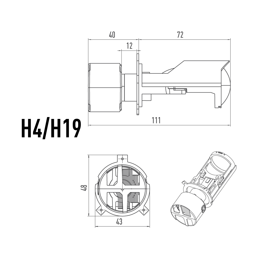 картинка Линзы LED MTF LIGHT MINILENS H4/H19 MH4K5 купить в магазине CAROBASS