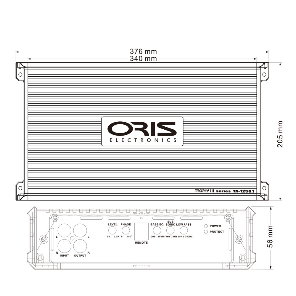 картинка Усилитель 1 канальный ORIS TA-1250.1 купить в магазине CAROBASS