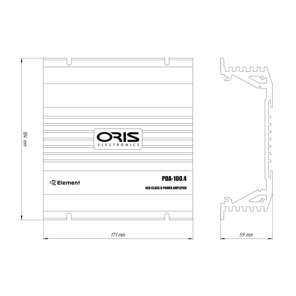 картинка Усилитель 4-х канальный ORIS Element PDA-100.4 купить в магазине CAROBASS