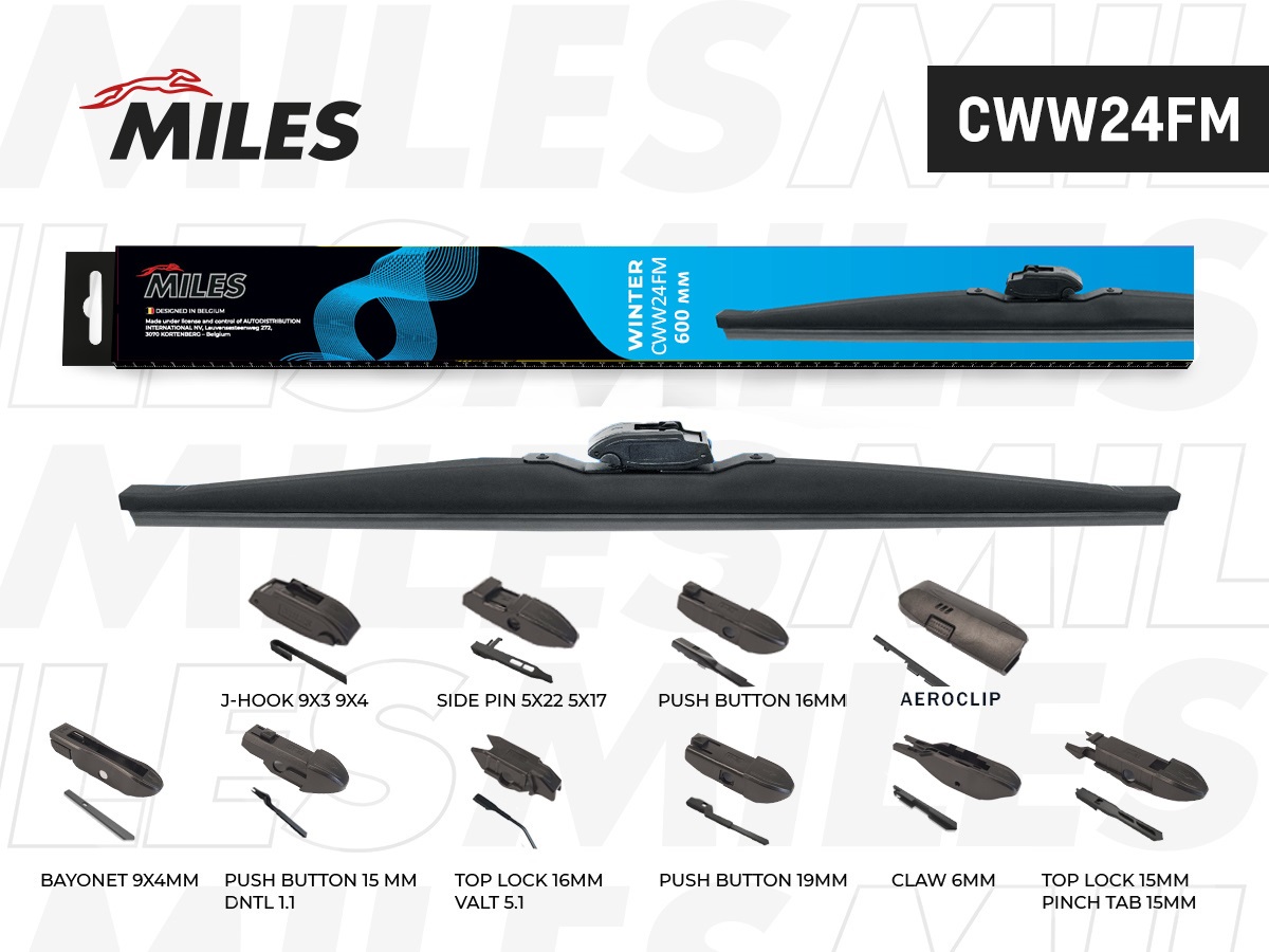 картинка Щетка стеклоочистителя зимняя MILES CWW24FM 24"/60 см купить в магазине CAROBASS