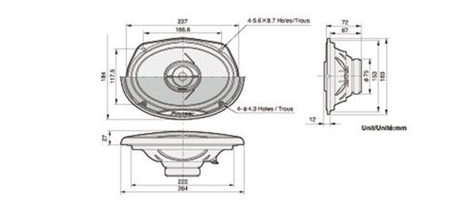 картинка AC 6x9″ коаксиальная PIONEER TS-G6932I купить в магазине CAROBASS