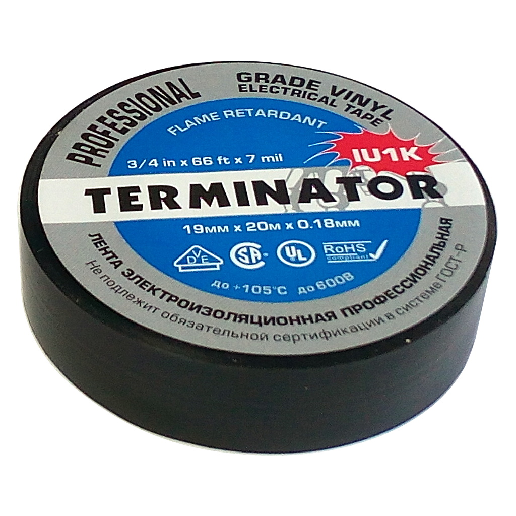 картинка Изоляционная лента ПВХ Terminator IU1K купить в магазине CAROBASS