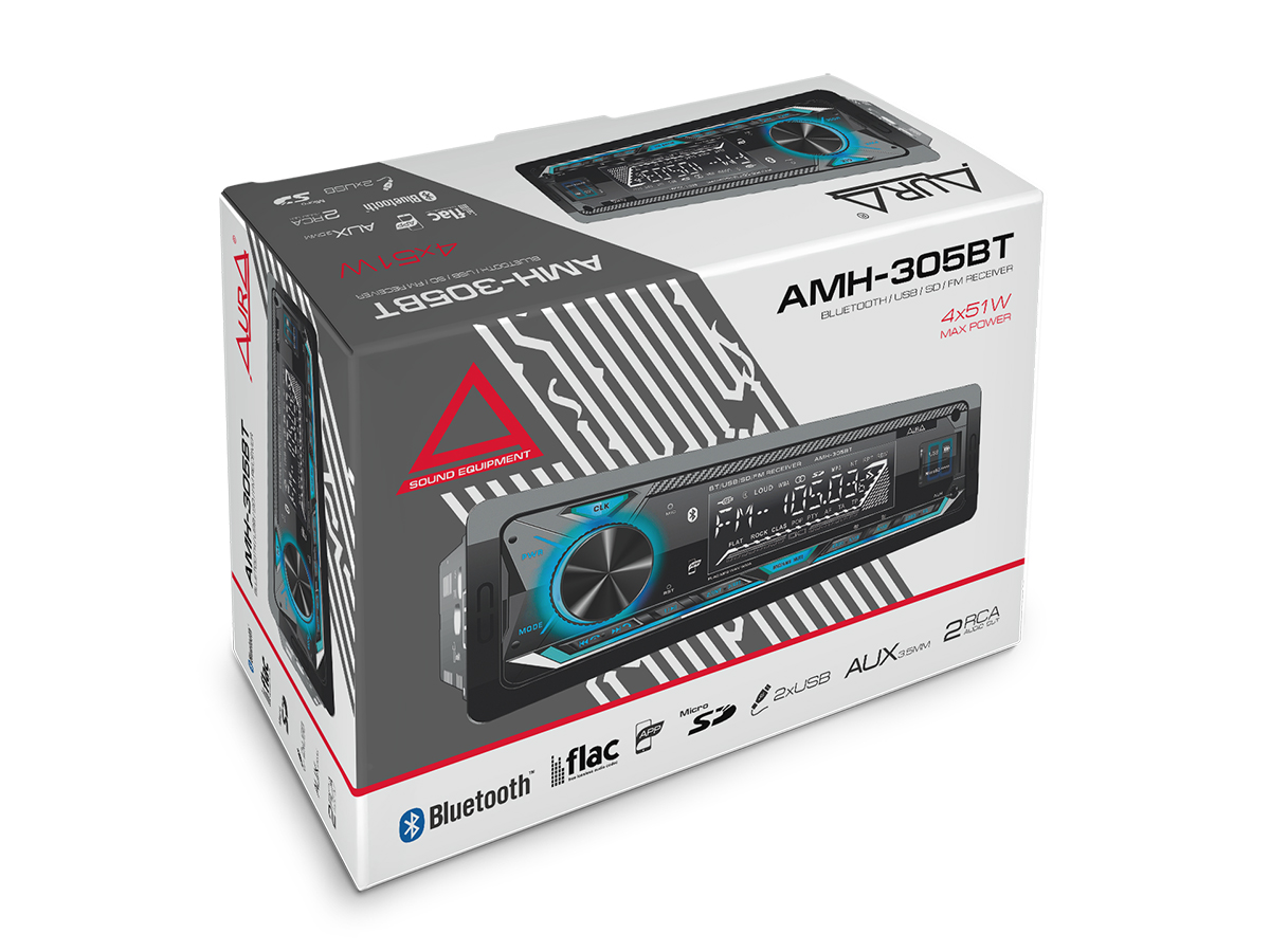 картинка Автомагнитола AURA FIREBALL-305BT купить в магазине CAROBASS