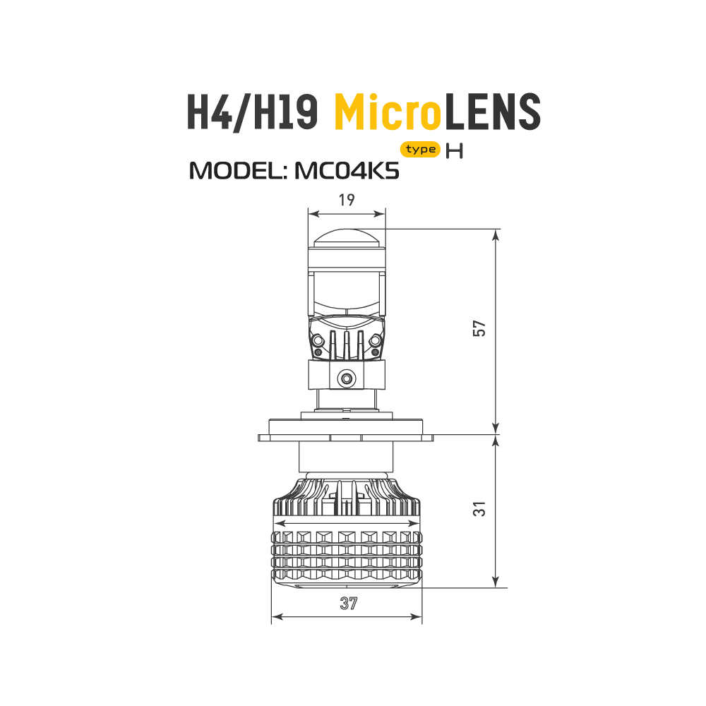 картинка Линзы LED MTF LIGHT MicroLENS H4/H19 MC04K5 купить в магазине CAROBASS