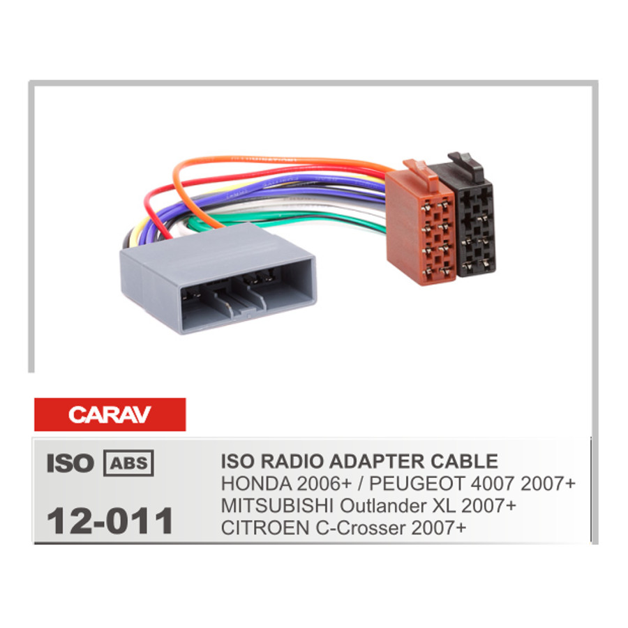 картинка ISO - переходник для а/м HONDA / MITSUBISHI  / PEUGEOT 12-011 купить в магазине CAROBASS