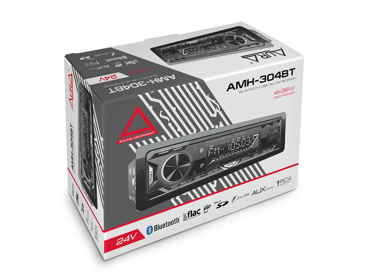 картинка Автомагнитола AURA AMH-304BT купить в магазине CAROBASS