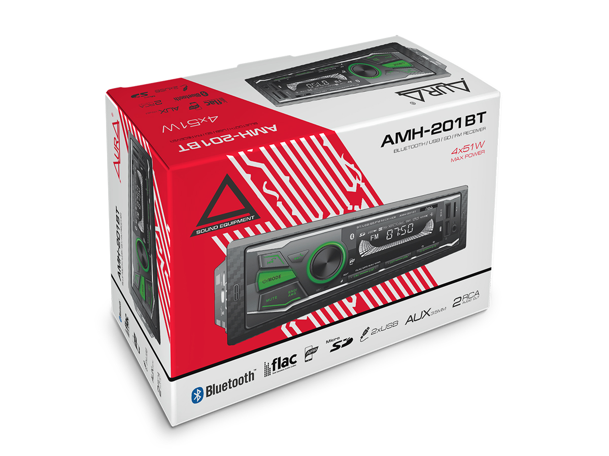 картинка Автомагнитола AURA AMH-201BT купить в магазине CAROBASS