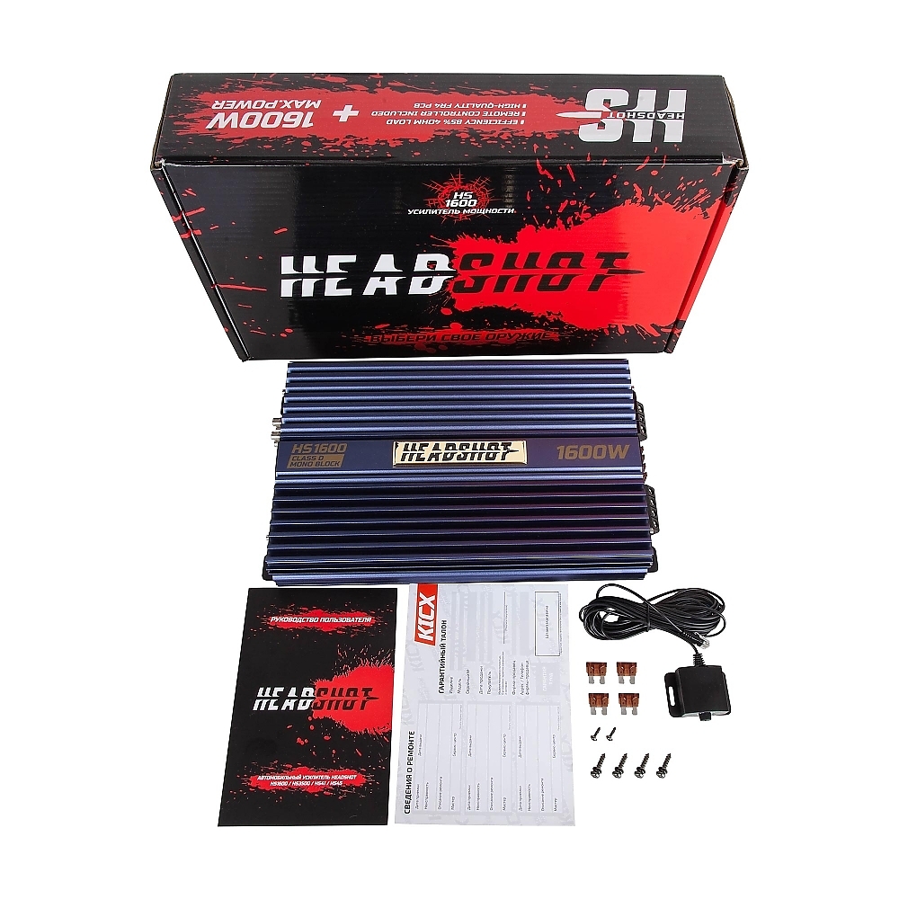 картинка Усилитель 1 канальный KICX HEADSHOT 1600 купить в магазине CAROBASS