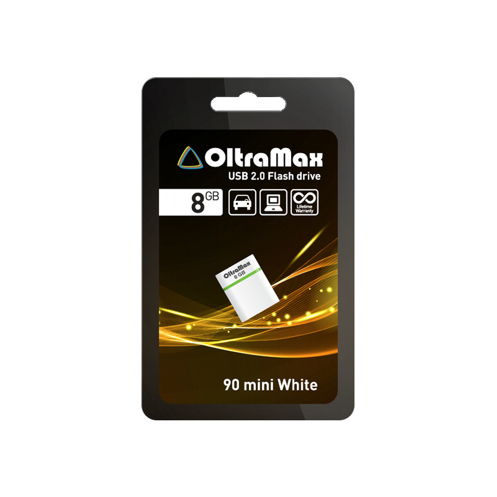 картинка USB-Flash память OltraMax 8Gb OM 008GB 90 White купить в магазине CAROBASS