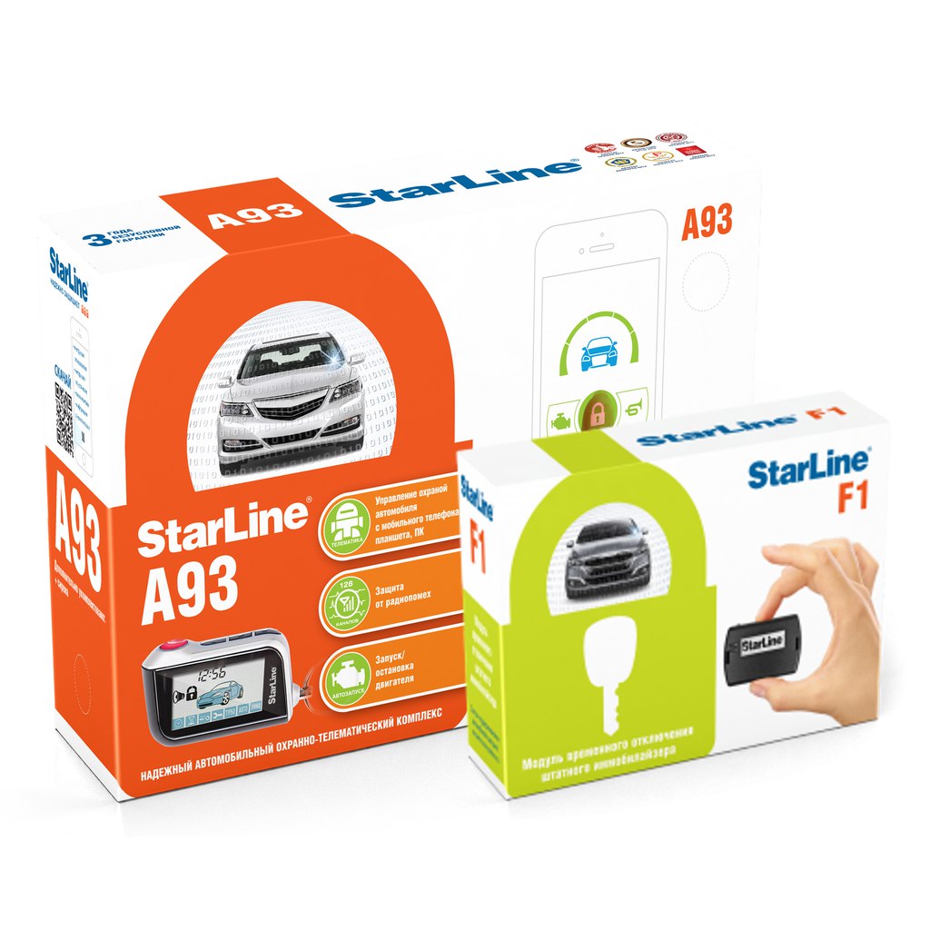 картинка Автосигнализация с автозапуском StarLine A93 + F1 купить в магазине CAROBASS