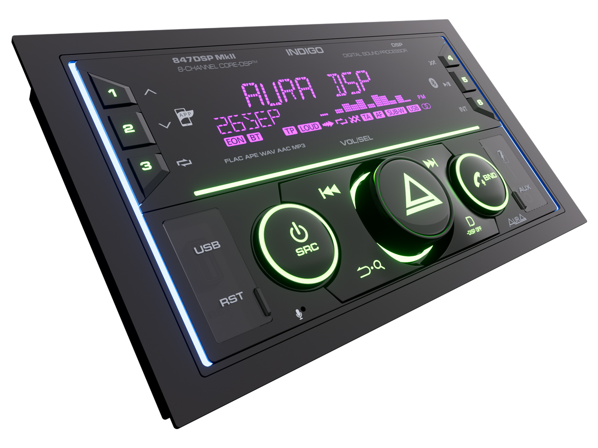 картинка Автомагнитола AURA INDIGO-847DSP MkII купить в магазине CAROBASS