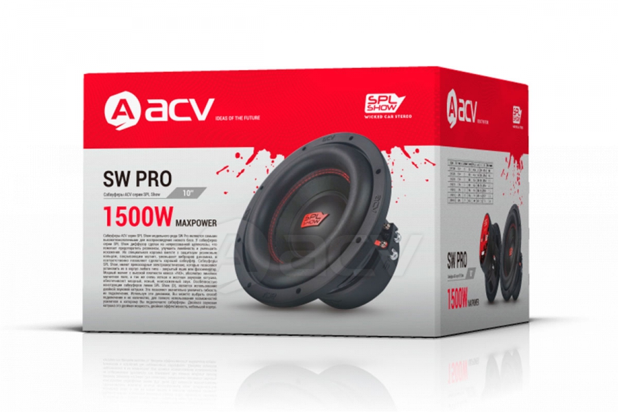 картинка Сабвуфер 10" ACV SW PRO101D купить в магазине CAROBASS