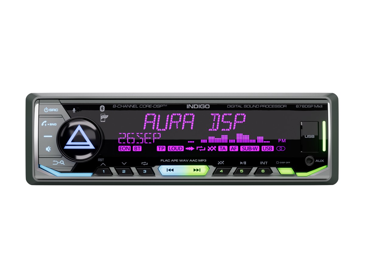 картинка Автомагнитола AURA INDIGO-878DSP MkII купить в магазине CAROBASS