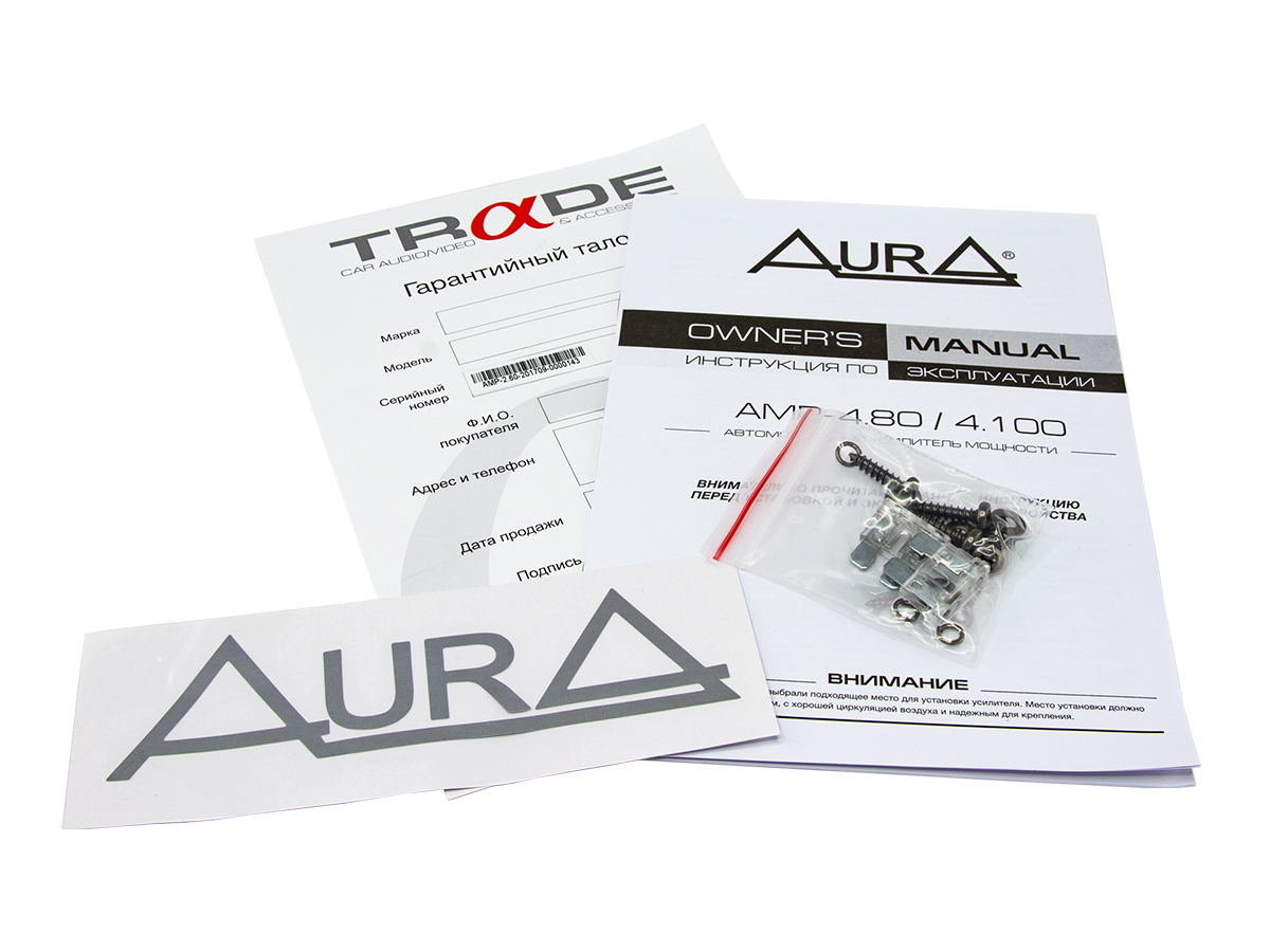 картинка Усилитель 4-х канальный AURA AMP-4.80 купить в магазине CAROBASS