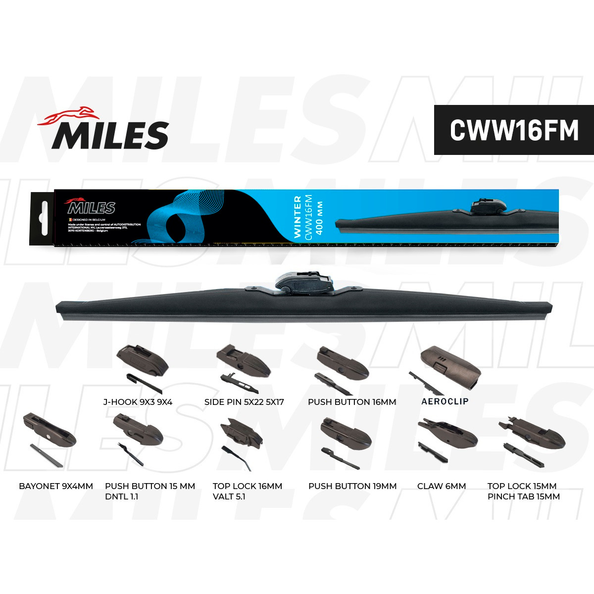 картинка Щетка стеклоочистителя зимняя MILES CWW16FM 16"/40 см купить в магазине CAROBASS