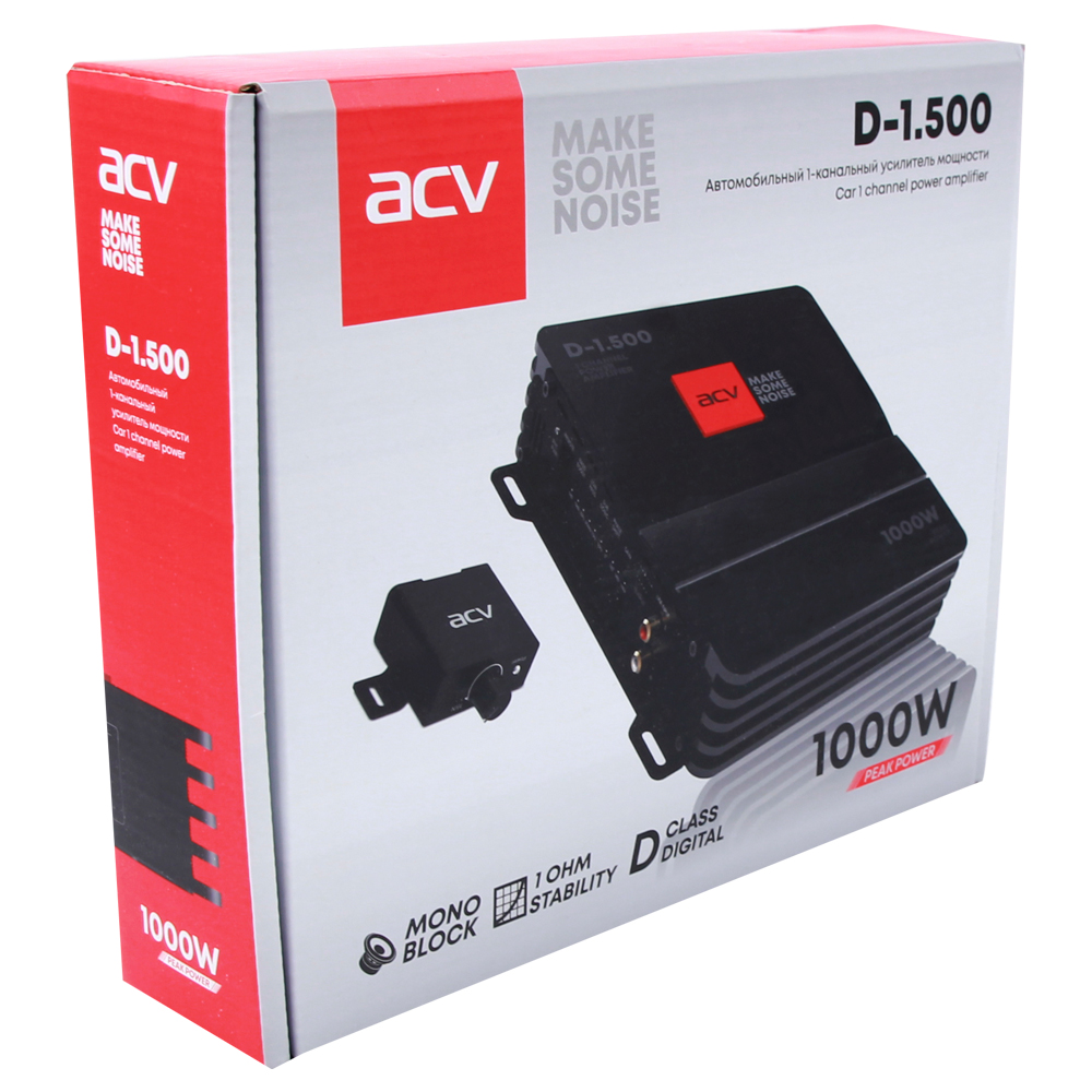 картинка Усилитель 1 канальный ACV D-1.500 купить в магазине CAROBASS