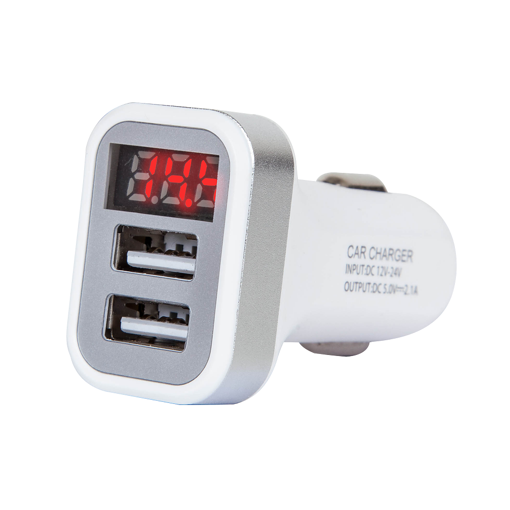 картинка Автомобильное ЗУ 2 USB с вольтметром KICX KVCP-2.1-2.1R купить в магазине CAROBASS