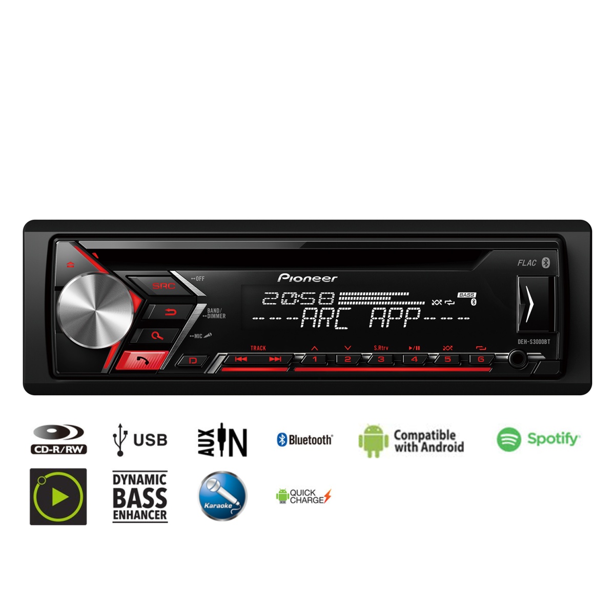 картинка Автомагнитола PIONEER DEH-S3000BT купить в магазине CAROBASS