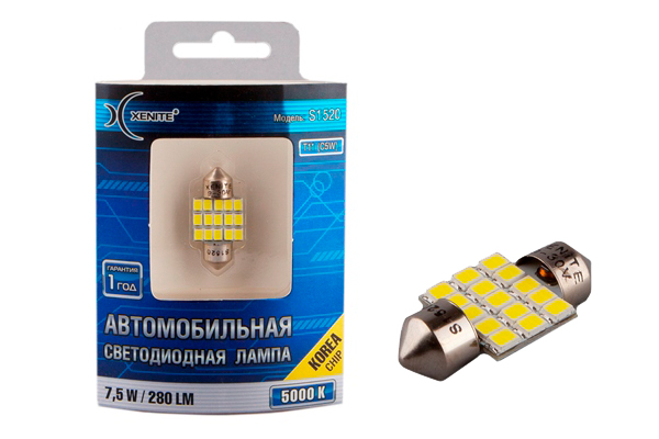 картинка Светодиод салонный Xenite Т11 (C5W) S1520 купить в магазине CAROBASS