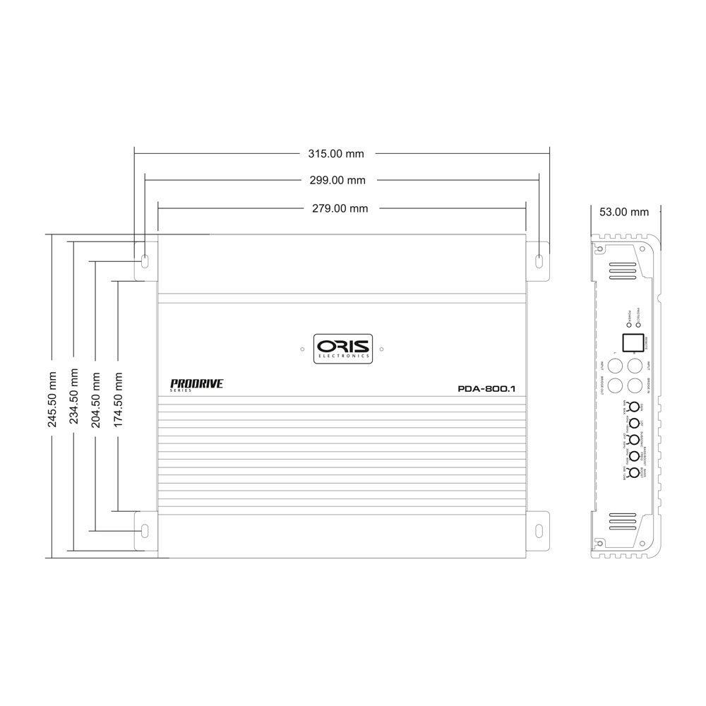 картинка Усилитель 1 канальный ORIS PDA-800.1 купить в магазине CAROBASS