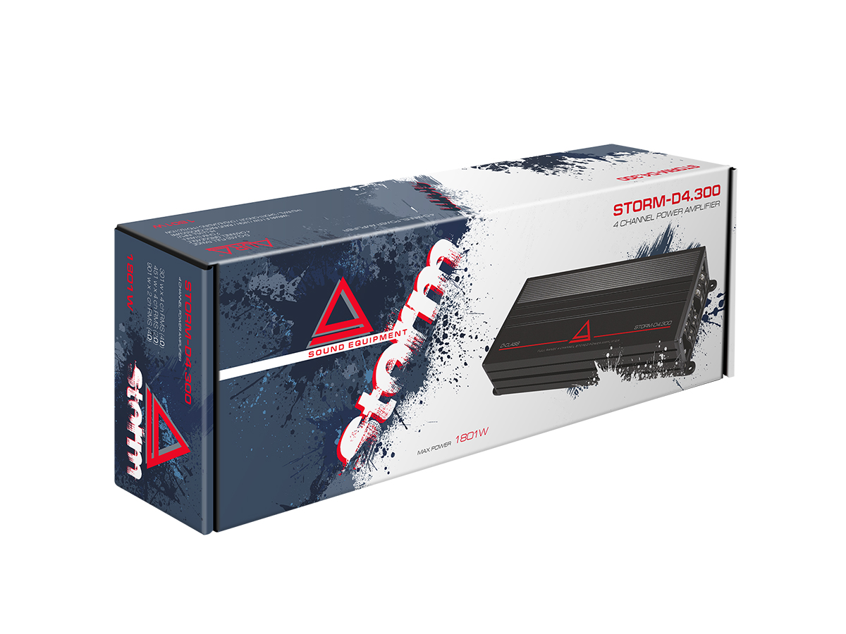 картинка Усилитель 4-х канальный AURA STORM-D4.300 купить в магазине CAROBASS