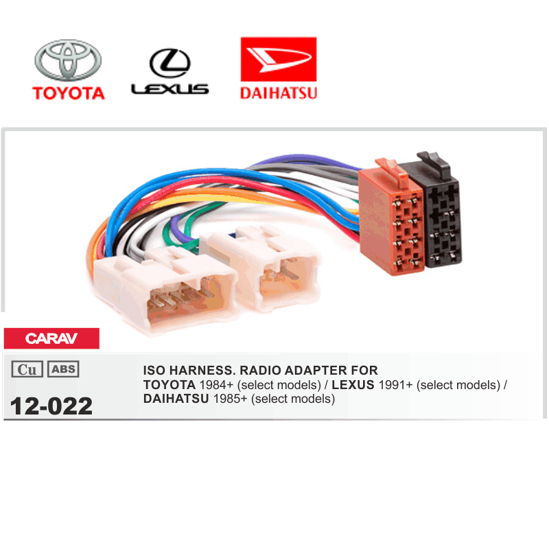 картинка ISO - переходник для а/м TOYOTA / LEXUS / DAIHATSU 12-022 купить в магазине CAROBASS