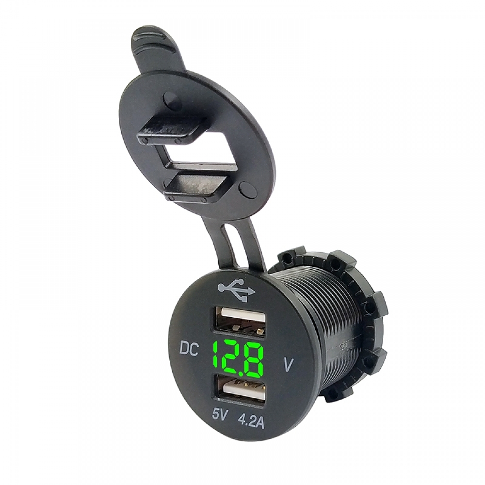 картинка Розетка врезная 2xUSB 2.1A KICX KVC-2.1-2G купить в магазине CAROBASS