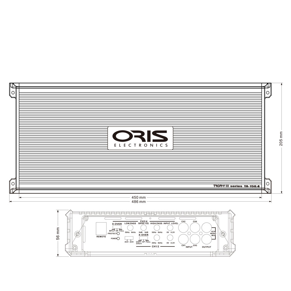 картинка Усилитель 4-х канальный ORIS TA-150.4 купить в магазине CAROBASS
