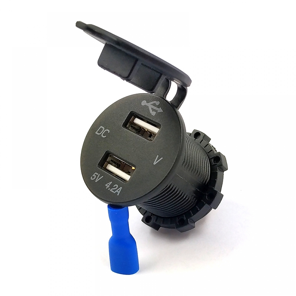 картинка Розетка врезная 2xUSB 2.1A KICX KVC-2.1-2B купить в магазине CAROBASS