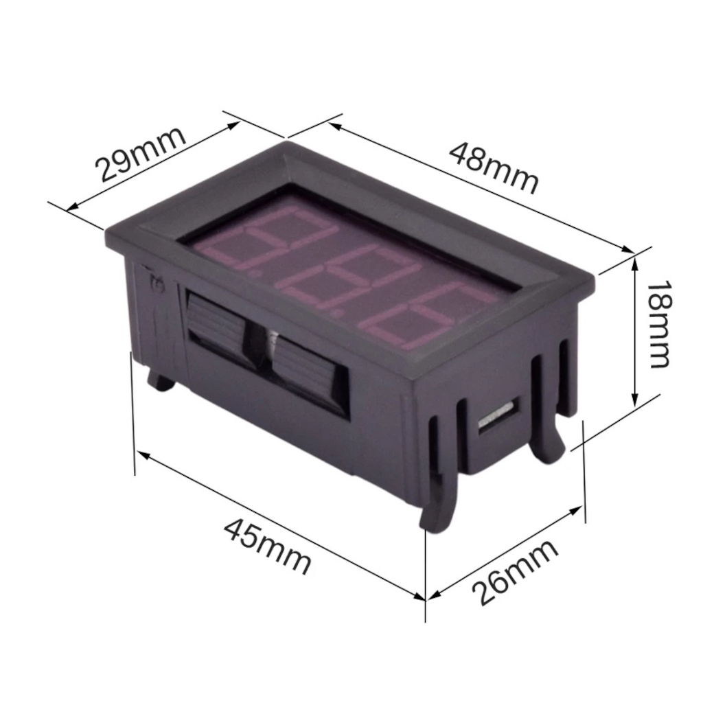 картинка Вольтметр 0.56" (3-провода с колодкой) DC 0-100V 3cable Red купить в магазине CAROBASS