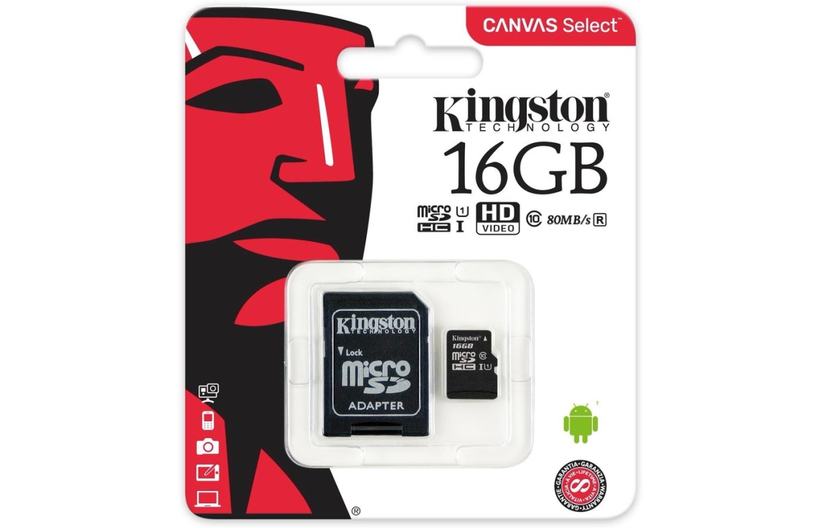 картинка Карта памяти MicroSDHC 16Gb Kingston Class 10 (с адаптером) SDCS/16GB купить в магазине CAROBASS