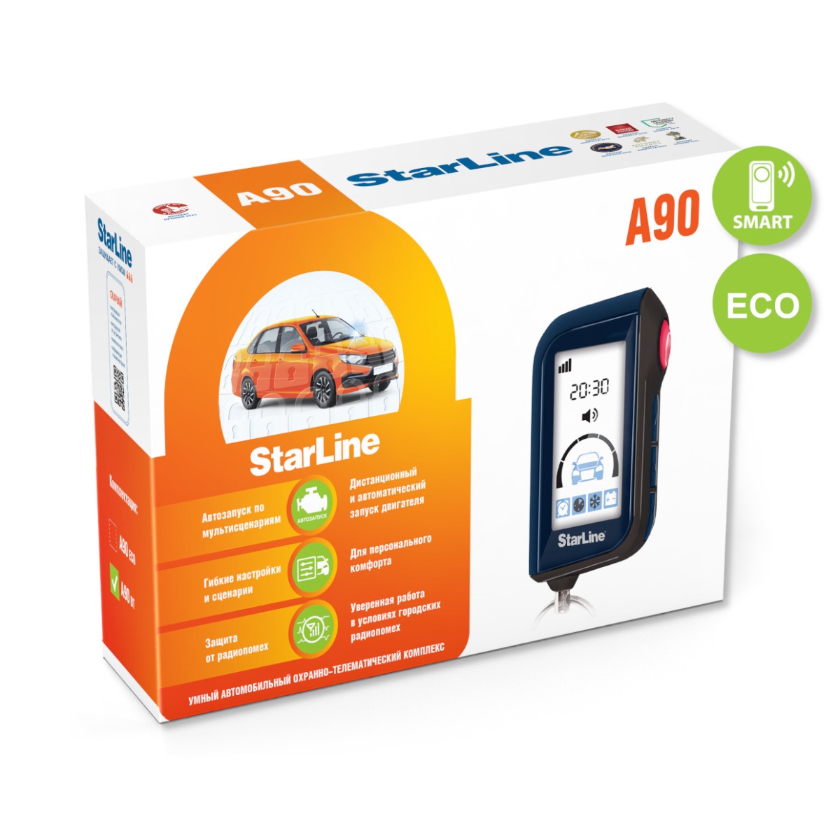 картинка Автосигнализация с автозапуском StarLine A90 BT ECO купить в магазине CAROBASS