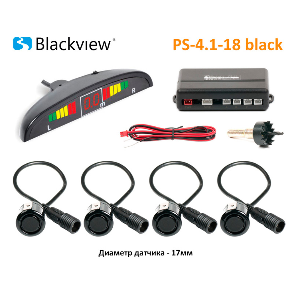 картинка Парковочный радар Blackview PS-4.1-18 BLACK купить в магазине CAROBASS