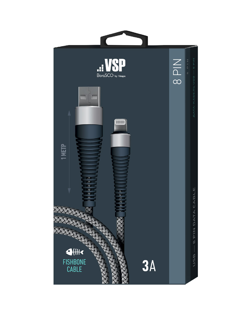 картинка Кабель BoraSCO USB – 8 pin купить в магазине CAROBASS