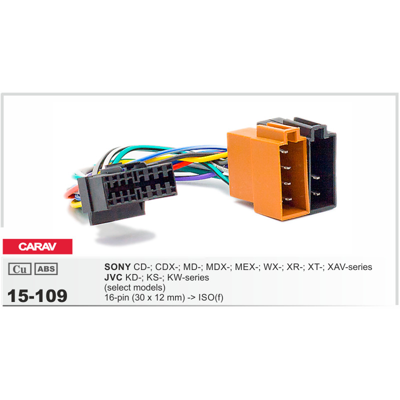 картинка ISO разъем для ГУ SONY / JVC 15-109/AWU-SY01 купить в магазине CAROBASS