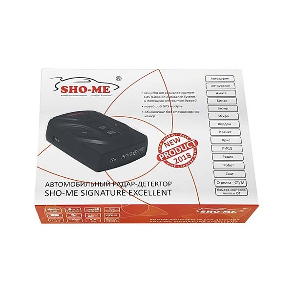 картинка Радар-детектор с GPS SHO-ME SIGNATURE EXCELLENT купить в магазине CAROBASS